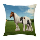 GobekUsa Galloping Horse Pillowcase: Wild Horse Print Linen Cushion Cover for Home Decoration