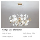 GobekUsa Ginkgo Leaves Chandelier: Nordic Luxury Pendant Lamp for Hotel, Stairs, Living Room