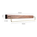 GobekUsa Black Walnut Wood Towel Rack with Brass Accents