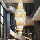 GobekUsa Crystal Duplex Chandelier: Luxe Hollow Design for Living Room, Staircase.