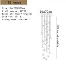 GobekUsa Crystal LED Ceiling Chandeliers Bedroom Living Room Staircase Pendant Lamp