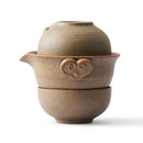 GobekUsa Kung Fu Tea Set: Teapot, 2 Teacups, Travel Green Tea Cups, Ceramic Gaiwan