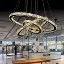 GobekUsa Crystal Ring Ceiling Chandelier Modern Circle Pendent Lamp LED Hanging Light Fixtures
