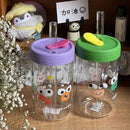 GobekUsa Kawaii Glasses with Lid and Straw Bubble Tea Cup - 550ml Cute Drinkware