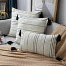GobekUsa Green Black Stripe Crochet Cushion Cover 50X50CM