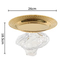 GobekUsa Glass Fruits Bowl Gold Plated Breakfast Dinner Plates Hotel Restaurant Fruit Plate
