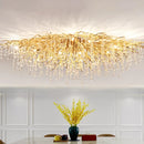 GobekUsa Golden Chandelier Modern Luxury LED Glossy Ceiling Lamp