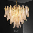 GobekUsa Glass Leaf Luxury Chandelier LED Pendant Lights for Modern Living Room