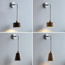 GobekUsa Ash Wood LED Wall Light with Pull Chain Switch, Japanese Style Bedside Lamp