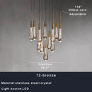 GobekUsa Brass Crystal Ceiling Pendant Light Luxury Large Home Decor Fixture