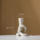 GobekUsa Ceramic Knot Candle Stand Geometric Home Decor Hollow Candlestick