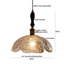 GobekUsa LED Pendant Light Fixture Wood Handle Clear Glass Modern Hanging Lamp