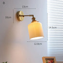GobekUsa Ceramic LED Wall Lights Fixture with Copper Arm for Bedroom Living Room
