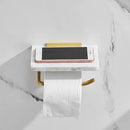 GobekUsa Gold Marble Toilet Paper Holder Tissue Box Stand Wall Mount Bathroom Rack