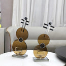 GobekUsa Crystal Guitar Sculpture Brown Glass Figurine for Home Decor