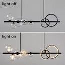 GobekUsa Glass Ball Pendant Chandelier: Scandinavian LED Light for Kitchen Dining Table
