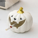 GobekUsa Halloween Pumpkin Ghost Ashtray - Funny Ceramic Office Desktop Weed Ash Tray Gift