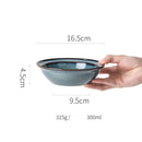 GobekUsa Beautiful Blue Ceramic Bowl Kiln Dinnerware Dish