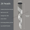 GobekUsa Loft Black Chandelier: Acrylic Villa Ceiling Lamp for Living Room & Staircase