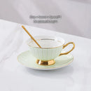 GobekUsa Gold Porcelain Tea Set 200ml Elegant Coffee Cup Saucer Spoon Set