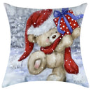 GobekUsa Christmas Pillowcase Deer Santa Tree Bear Print Cushion Cover