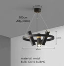 GobekUsa Black Ring LED Pendant Light for Living Room Dining Kitchen Bar
