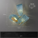 GobekUsa Blue Queen Crystal Glass LED Ceiling Chandelier - Elegant Lighting Fixture for Living Room