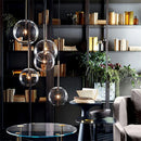 Nordic Clear Glass Globe Pendant Light in Chrome