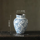 GobekUsa Blue White Porcelain Vase Hydroponic Ceramic Flower Pot Room Decor
