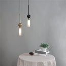 Nordic Gold and Black Glass Pendant Light
