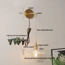 GobekUsa Glass Clear LED Wall Light Fixture, Modern Copper Wall Lamp