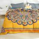 GobekUsa Boho Mandala Cotton Summer Blanket - Double-Sided Soft Throw for Beds, Sofas