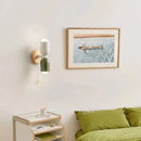 GobekUsa Cream Zipper Wooden Wall Lamp for Bedroom Living Room Hallway Illumination