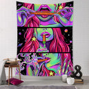 GobekUsa Green Star Girl Tapestry Wall Hanging Psychedelic Home Decor