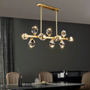 GobekUsa Diamond Crystal Brass LED Pendant Light Gold Luxury Hanglamp