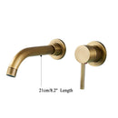 GobekUsa Gold Brass Bathroom Faucet with Modern Lever Handle, Wall Mount Sink Tap