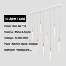 GobekUsa Luxe Gold Tube Chandelier for Dining & Bedroom Lighting