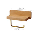 GobekUsa Brass and Wood Toilet Roll Holder & Paper Towel Holder Stand