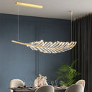 GobekUsa Leaf Shaped Golden Chandelier for Living Room, Dining Room, Kitchen, and Coffee Shop