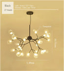 2024 GobekUsa Nordic Firefly LED Chandelier - Ideal for Living Room, Bedroom, Dining Room