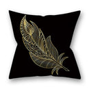45x45cm Golden Leaves Pillow Cases by GobekUsa - Nordic Ins Black Sofa Decor