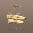 GobekUsa Crystal Chandelier Pendant Lights Dimmable LED Oval Lustre Hang Lamp