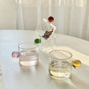 GobekUsa Glass Espresso Cups Set with Saucers, Handle, 110ml - Table Decor and More