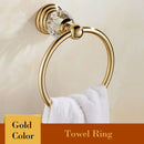 GobekUsa Crystal Bathroom Towel Rack: European Style Hardware Bath Organizer