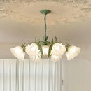 GobekUsa French Retro LED Flower Chandelier for Bedroom, Restaurant, Living Room