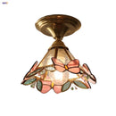GobekUsa Butterfly Glass Tiffany LED Ceiling Light - Nordic Modern Copper Lamp