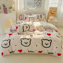 GobekUsa Cartoon Printed Bedding Sets - Soft Quilt Cover Kit for All Seasons