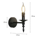 GobekUsa Iron Art Wall Lamp: Retro Black Candle LED Sconces for Living Room, Bedside & Corridor