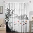 GobekUsa Bamboo Ink Painting Curtains for Home Decoration Elegant Finish