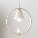 GobekUsa Iron Ring Pendant Lights Children Bedroom Hanging Lamps LED Bird Fixtures